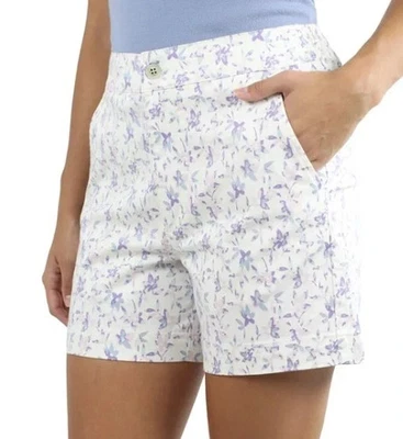 Pantalones Cortos Chinos Jachs Girlfriend Damas Talla Mediana Estampados, Blanco Floral Foto 1 de 4