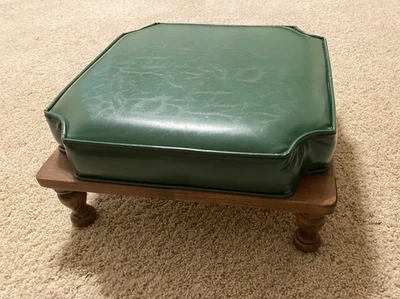 Ethan Allen Style Stacking Foot Stool Green Ottoman Mid-Century Vintage - Image 1 of 4