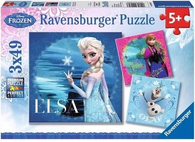 ,RAVENSBURGER, Puzzle 3x49 Piezas Frozen Elsa Anna y Olaf, , RAV092697 - Imagen 1 de 4