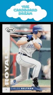Tarjeta de béisbol Carlos Beltrán 2002 Leaf #74 Kansas City Royals Foto 1 de 2