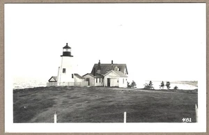 Pemaquid Point ME RPPC Lighthouse at Point - Lorimer E. Brackett #481 - Picture 1 of 2
