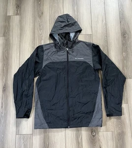 COLUMBIA Wind Breaker Full Zip Jacket Mens Black & Gray Spring Fall Size Small - Picture 1 of 9
