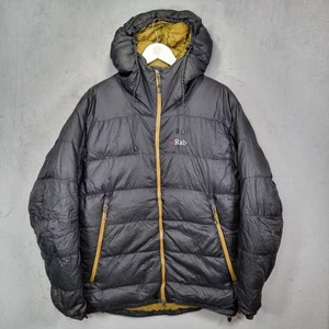RAB Neutrino Plus Puffer Jacket Mens Medium Black Down Filled Hooded Coat - Picture 1 of 21