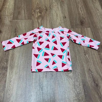 Hanna Andersson Mädchen rosa rot Wassermelone Langarm Rash Guard Größe 18-24M - Bild 1 von 4