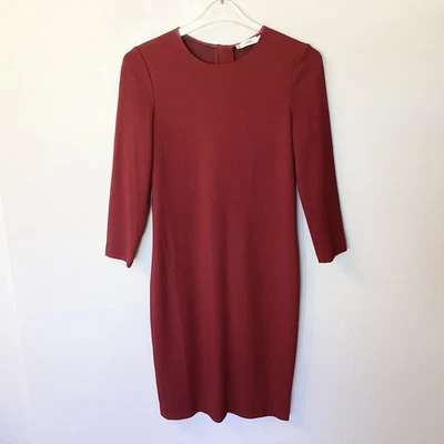 Vince 3/4 Sleeve Knee Length Shift Dress - Red - S - Image 1 of 4