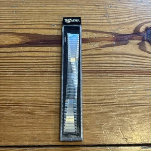 Vtg 17.5 mm TessuFlex Silver Expansion Mesh Watch Bracelet Watchband Band NOS - Picture 1 of 12