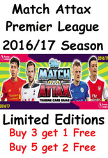 Match Attax 2016/17 Limited Edition Cards Kane Coutinho Willian Payet Wilshere