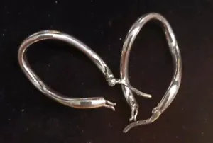 Sterling Silver Stamped 925 Hoop Earings - Picture 1 of 3
