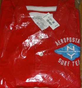 Aeropostale Surf Team Men Size XL Red Golf Polo Rugby Short Sleeve Shirt New  - Picture 1 of 11