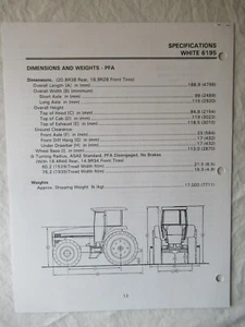 Trattore AGCO Bianco 6100 6195 Specifiche Tecniche Solo Manuale Rivenditore - Foto 1 di 8
