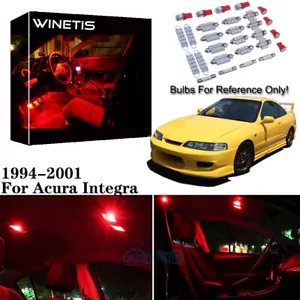 8Pcs Red LED Lights Lamp Interior Package Kit For 1994-2001 Acura Integra + Tool - Picture 1 of 12