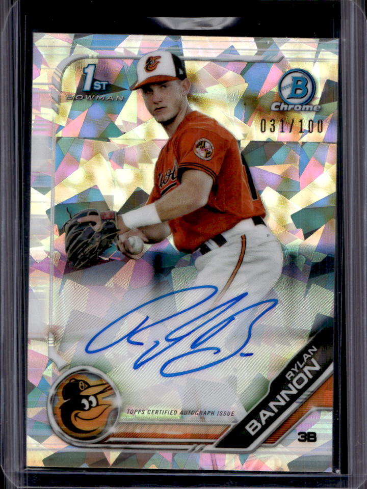 2019 Bowman Chrome Rylan Bannon Atomic Refractor 1st Prospect Auto #31/100