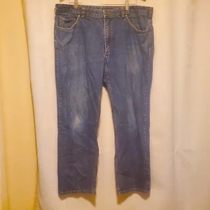 Pantalones de mezclilla Duluth Trading Co para hombre 40x29 calce relajado real azul algodón 5 bolsillos - Imagen 1 de 11