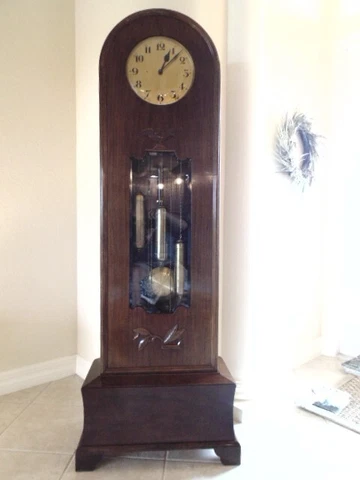 FRIEDRICH MAUTHE ANTIQUE GERMAN GRANDFATHER CLOCK - ROUND TOP - 1910-1920 Cover