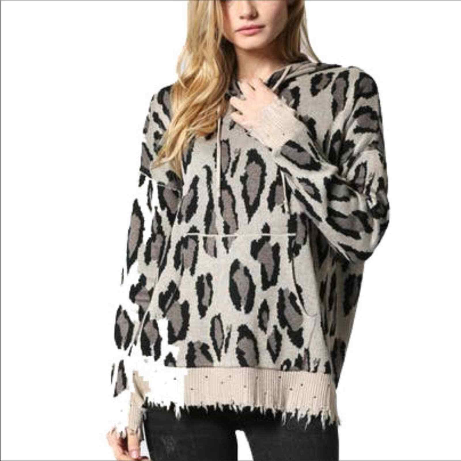 FATE Animal Print Black Brown Hoodie 