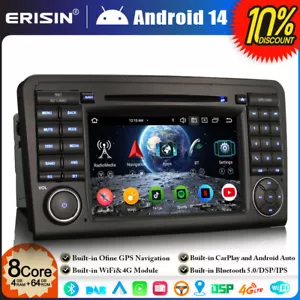 8-Core 64GO Android 14 Autoradio GPS Mercedes ML/GL Class W164 X164 CarPlay DAB+ - Afbeelding 1 van 24