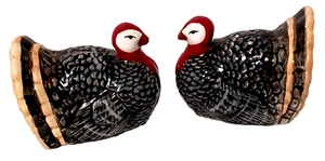 Turkey Salt Pepper Shakers  Mini Ceramic 2" Thanksgiving Fall Harvest Decor' - Picture 1 of 4
