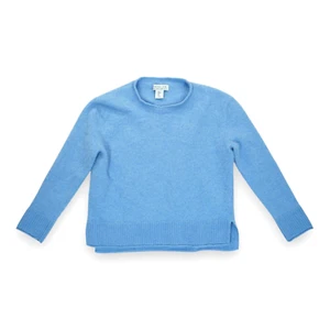 Rachel Zoe 100% 2-Ply Cashmere Crewneck Blue Sweater Girls Large Pullover - Picture 1 of 4