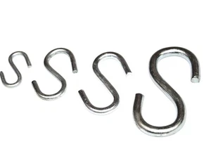 Faithfull Steel S Hooks BZP 3mm 4mm 5mm 6mm Hanging Basket Fixing - Picture 1 of 3