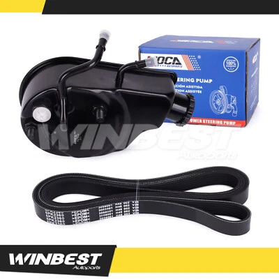 Fit Chevy Silverado GMC Sierra Power Steering Pump W/Reservoir Serpentine Belt  - Image 1 of 4