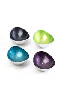 Recycled Aluminium Enamel Coated Bowls, Black, Green, Purple, Blue - Picture 1 of 4
