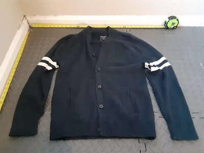 Abercrombie Fitch Sweater Mens XS Small Dark Blue Cardigan Neck Button Up #S43 - Image 1 of 3