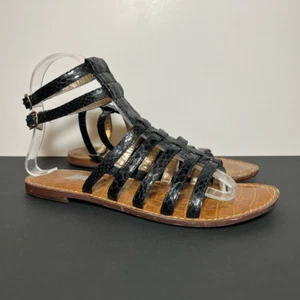 Sam Edelman Gilda schwarze Damen-Gladiator-Sandalen mit Schlangenabdruck/Größe 6,5 Medium - Bild 1 von 8