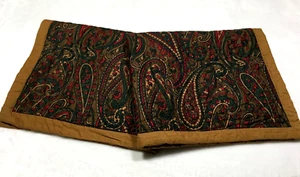 Cremieux Dark Paisley Std Shams (2) Brown Green Red Quilted Cotton Zip Closure - Picture 1 of 10