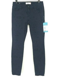 Neu mit Etikett CAbi Pacific Blue Damenjeans Größe 6 Blumenmuster Spitze Denim Skinny Baumwolle Hose - Bild 1 von 9