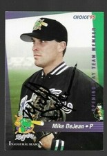 1995 Norwich Navigators MIKE DEJEAN Signed Card autograph ROCKIES BREWERS