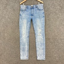 Insight Mens Jeans Size 33 Skinny Blue Distressed Denim Mid Rise Zip 19103