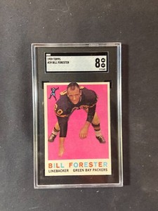 Read description--1959 Topps Football #39 Bill Forester graded 8