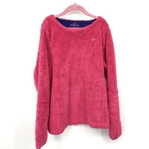 Vineyard Vines Kids Girls Size Large 14 Sweater Pullover Top Pink Sherpa Fleece - Picture 1 of 7