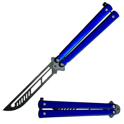 Cuchillo Entrenador BALISONG METAL MARIPOSA de Práctica de Alta Calidad HOJA Herramienta Opaca Foto 1 de 4
