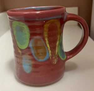 Taza de cerámica Lasser roja asteroide estudio arte cerámica hecha a mano Vermont 4,5" - Imagen 1 de 10