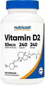Nutricost Vitamin D2 Supplement (2000 IU) 240 Capsules - Picture 1 of 5