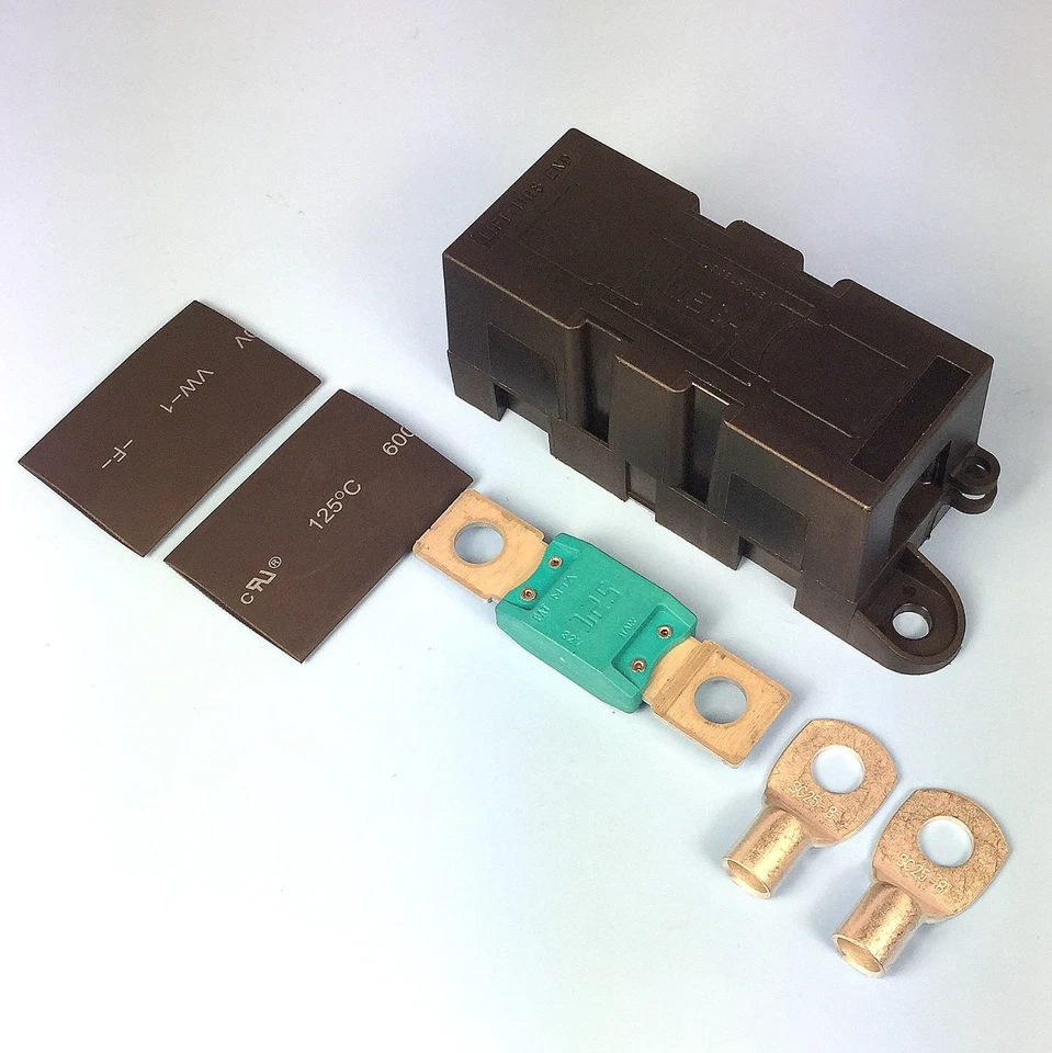 Quality Heavy Duty Mega Fuse Holder With 125 AMP Mega Fuse Terminals Heat Shrink - Image 1 of 1