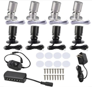 4/8Pack Dimmable LED Mini Spotlight for Display Cabinet Showcase Warm/Cold White - Picture 1 of 13