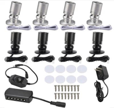 4/8Pack Dimmable LED Mini Spotlight for Display Cabinet Showcase Warm/Cold White - Image 1 of 4