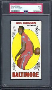 1969 Topps Basketball # 12 Gus Johnson Baltimore EX PSA 5
