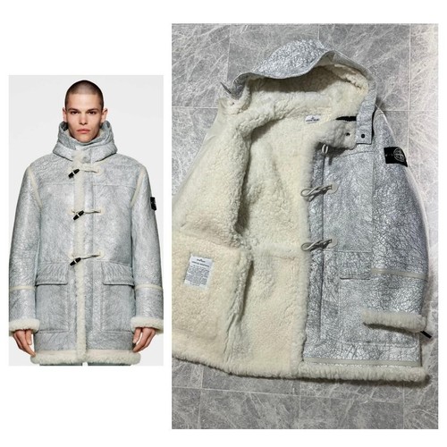 Cappotto Parka STONE ISLAND 2022AW Collezione Vetrificato Pelle di Pecora Shearling Mouton M
