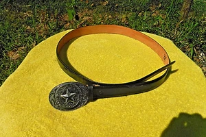 TOTALMENTE NUEVO CINTURÓN TONY LAMA EE. UU. #44 DE CUERO NEGRO CON HEBILLA DE ESTADO DE TEXAS - Imagen 1 de 10