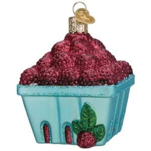 Old World Christmas CARTON OF RASPBERRIES (28139) Glass Ornament w/ OWC Box - Picture 1 of 3