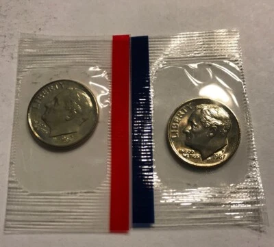 Moneda de diez centavos P&D Roosevelt 1987 de juego como nueva en violonchelo como nueva con envío gratuito Foto 1 de 4