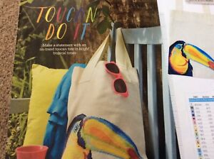 On Trend Toucan Bird Tote Bag Design cross stitch chart only / 1112