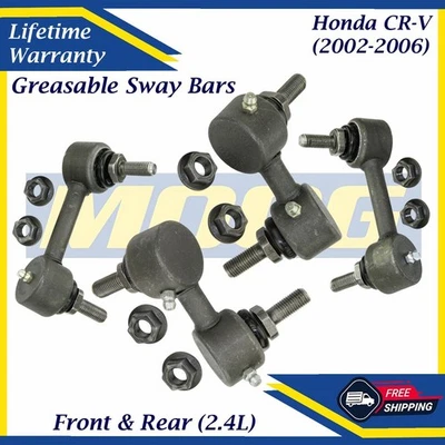 Barras oscilantes dianteiras e traseiras lubrificáveis MOOG OEM para 2002-2006 Honda CR-V Lifetime War. - Imagem 1 de 4