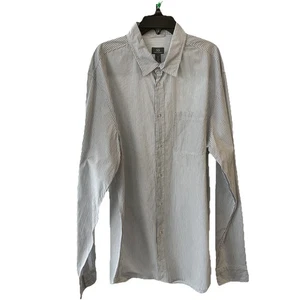 Camicia uomo 55 Broome bianca a righe cotone taglia XL casual con bottoni manica lunga - Foto 1 di 8