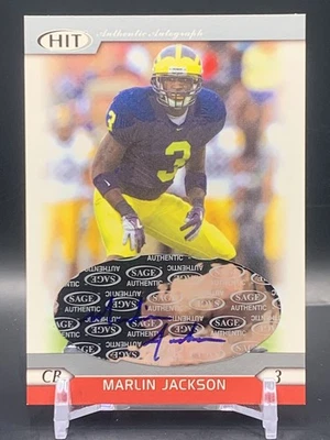 2005 SAGE HIT Marlin Jackson Rookie Auto Silver - Michigan Wolverines - Image 1 of 2