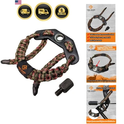 Arco de tiro con arco correa de muñeca bucle para arcos compuestos tiro al blanco caza Foto 1 de 4