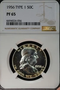 1956 Franklin Half Dollar Silver  PROOF PF65 PR65 NGC Type 1 Reverse, Rare,  056 - Picture 1 of 5